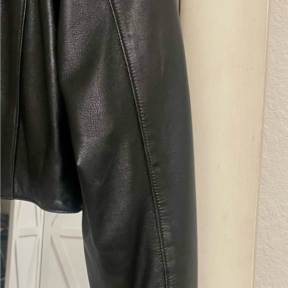 Women's Black Leather Jacket - Vintage/ 90’s - Picture 5 of 12